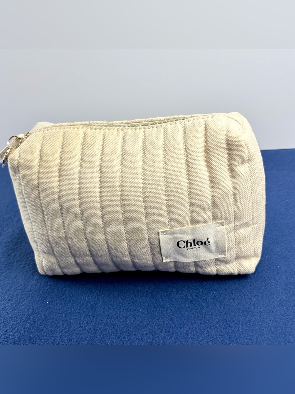 Brand New Chloé Parfum Cream Quilted Cosmetic Bag